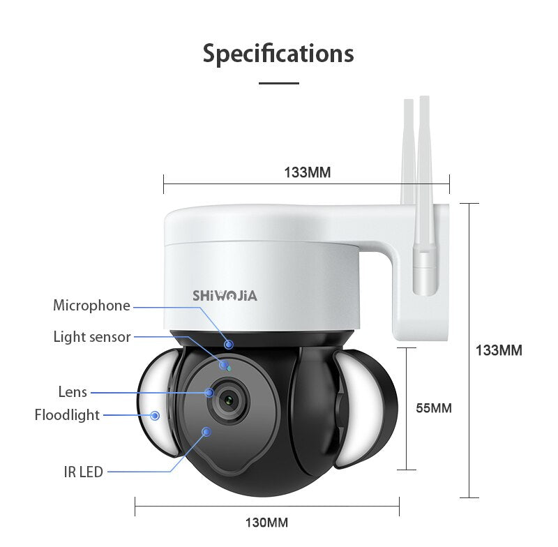 Tuya Camera 4G SIM Card IP Surveillance Camera Outdoor 4MP Floodlight Voice IR Night Vision Security Protection Camera