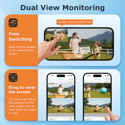 SHIWOJIA 6MP Solar Panel Wifi 12X CCTV PTZ Camera Outdoor Dual Screen 3K Security Battery Power Solar Powered Network Camera 