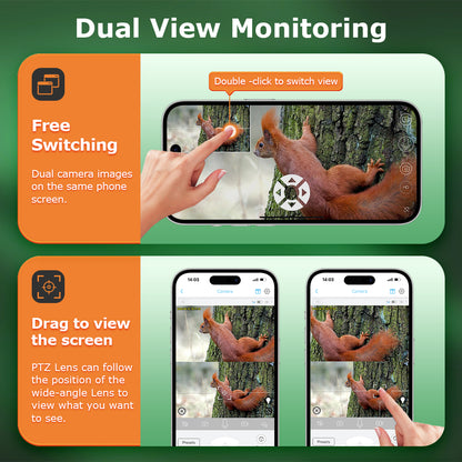 SHIWOJIA 537C 6MP Solar Powered Security Camera 24/7 HD Night Vision Motion Detection Outdoor Surveillance