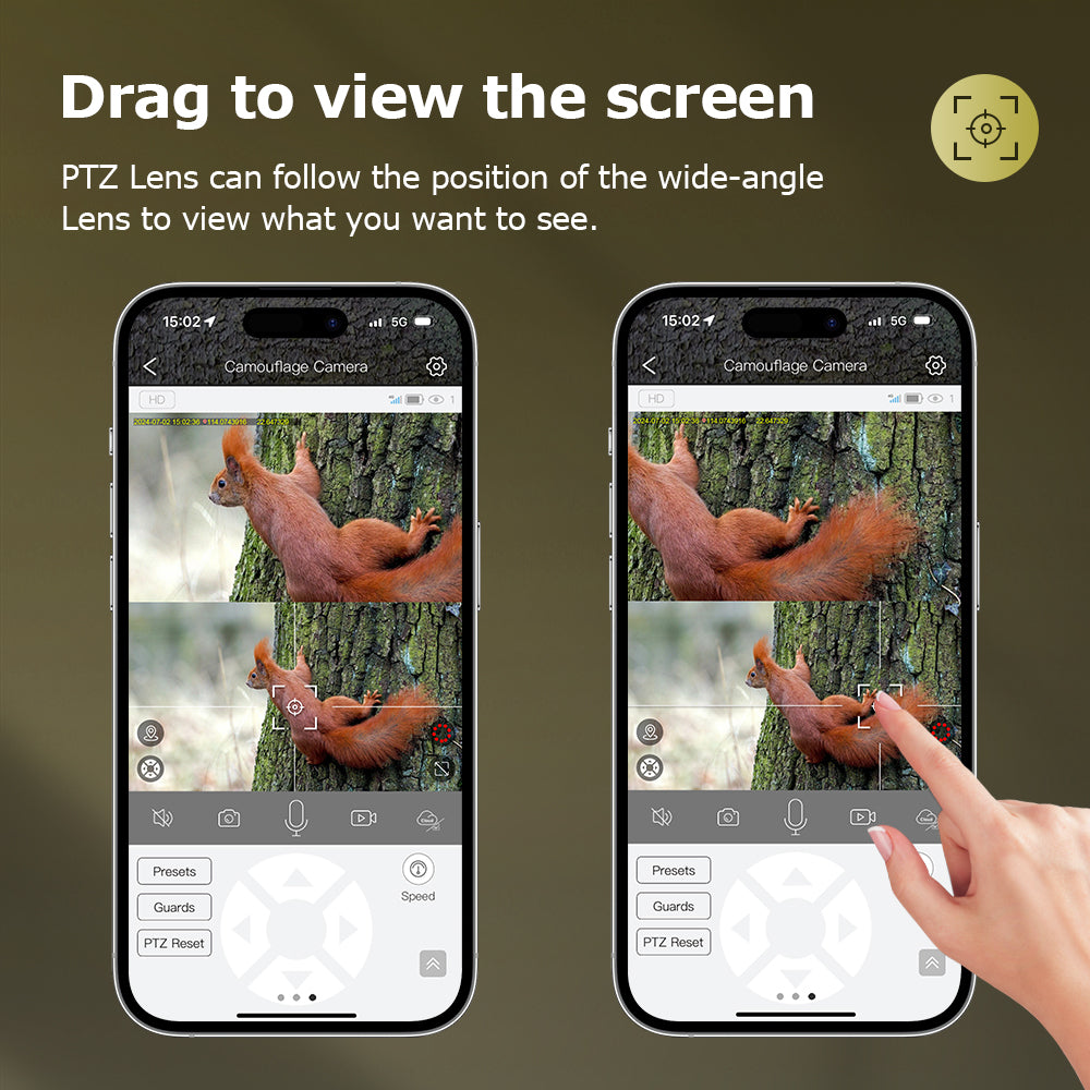 SHIWOJIA 6MP 4G With GPS Location Camouflage Color Dual Lens Solar Battery PTZ Camera Support PIR Detection Wake Built In 12000mAh Battery 