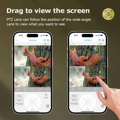SHIWOJIA 6MP Solar Camera 4G SIM / WIFI Security Outdoor Camouflage Color Dual Lens Solar Battery PTZ Camera 