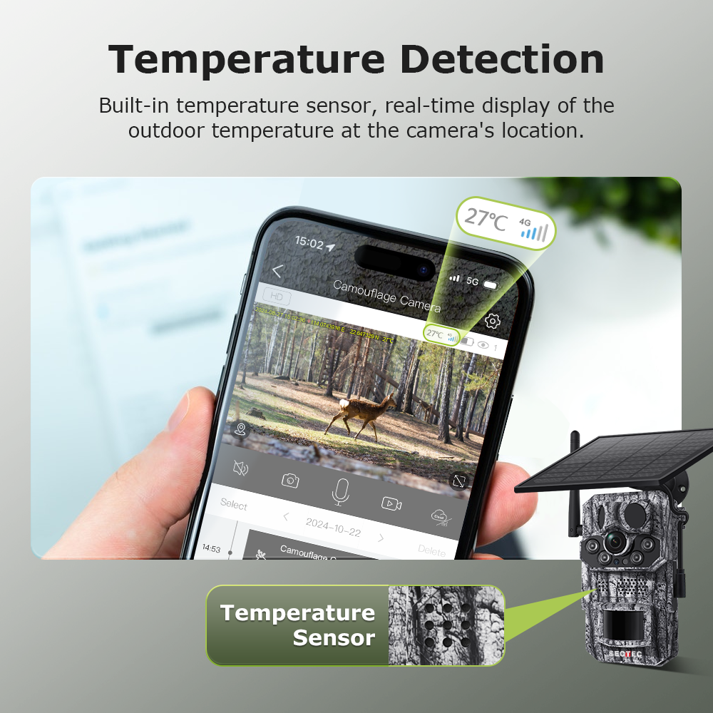 SHIWOJIA GPS Tracking 4G Solar Trail Camera 3MP Super HD PIR Motion Detection IP66 Waterproof Wide Range Detection Night Vision