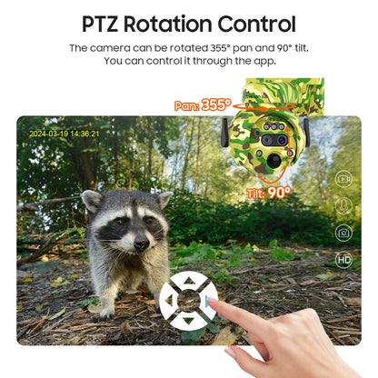 SHIWOJIA 6MP Solar Camera 4G SIM / WIFI Security Outdoor Camouflage Color 12X Zoom Solar Battery PTZ Camera 