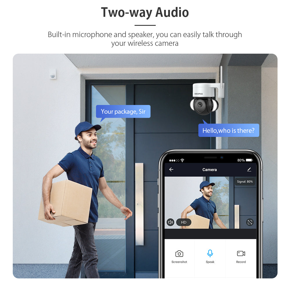 SHIWOJIA Tuya Camera IP Surveillance Camera Outdoor 4MP Floodlight Voice IR Night Vision Security Protection Camera 