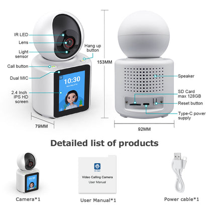 SHIWOJIA One Key Video Call / Hang Up Smart Camera 2MP HD Image Motion Tracking And Alarm 