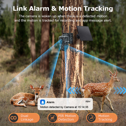 SHIWOJIA 537C 6MP Solar Powered Security Camera 24/7 HD Night Vision Motion Detection Outdoor Surveillance