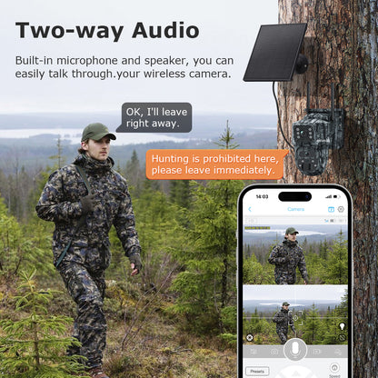 SHIWOJIA 537C 6MP Solar Powered Security Camera 24/7 HD Night Vision Motion Detection Outdoor Surveillance