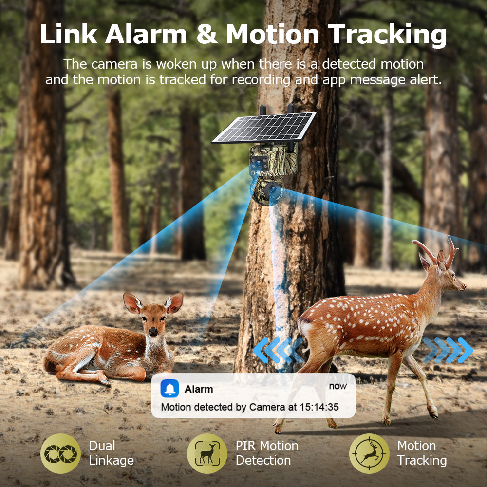 SHIWOJIA 6MP Solar Camera 4G SIM / WIFI Security Outdoor Camouflage Color Dual Lens Solar Battery PTZ Camera 