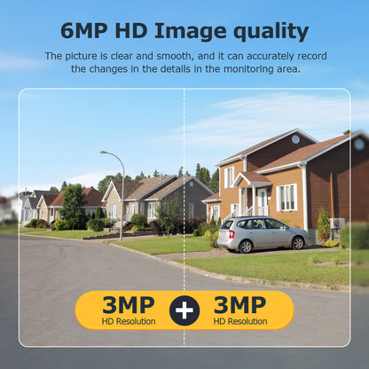 SHIWOJIA Solar Camera 4G SIM / WIFI 6MP Big 36X Zoom Dual Lens Recording Humanoid Tracking Outdoor Camera Metal Waterproof,Built-in Battery 