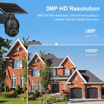 SHIWOJIA 4G SIM / WIFI IP67 HD 3MP Solar Panel Outdoor Monitoring CCTV Camera Smart Home Intrusion Alarm Built-in Battery 