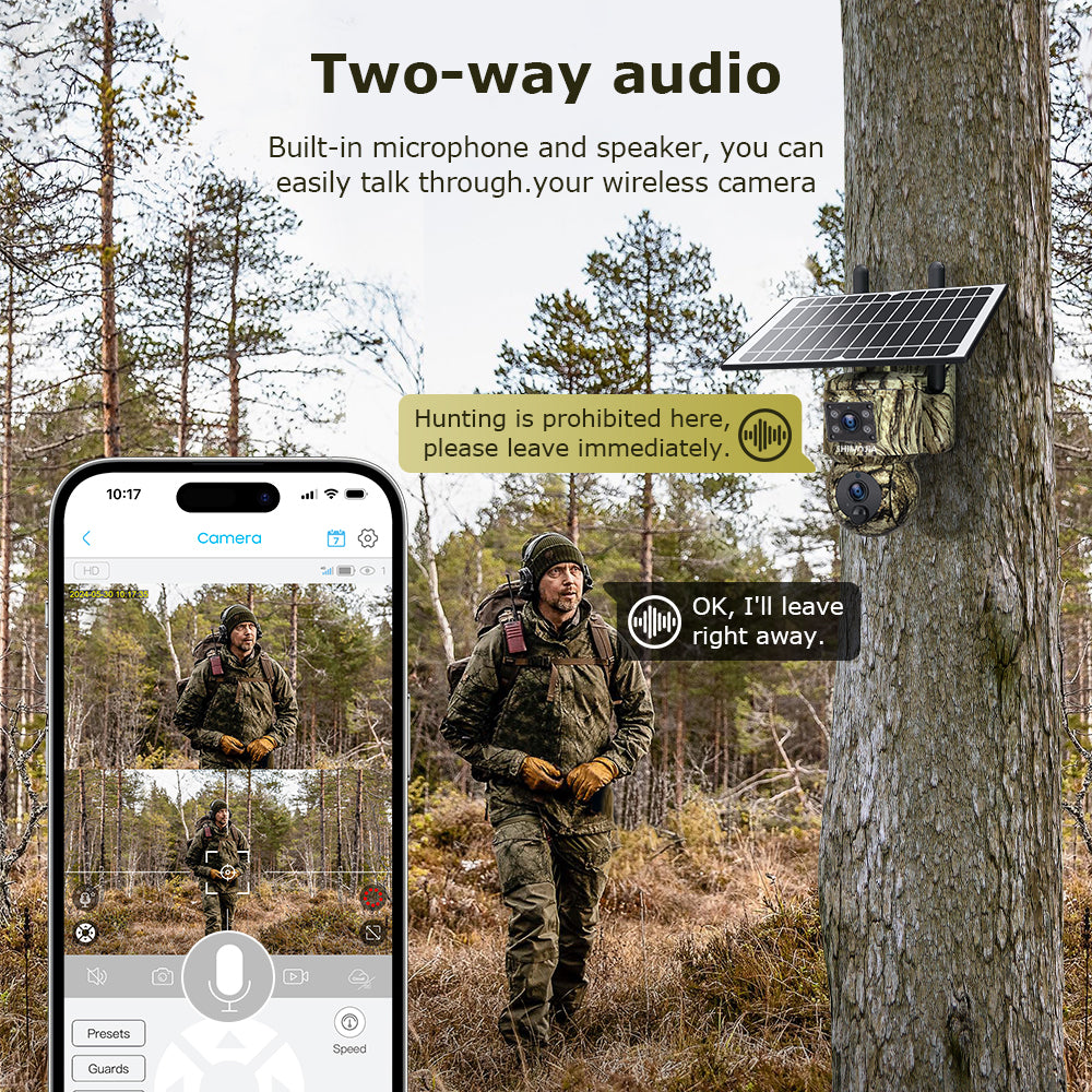 SHIWOJIA 6MP Solar Camera 4G SIM / WIFI Security Outdoor Camouflage Color Dual Lens Solar Battery PTZ Camera 