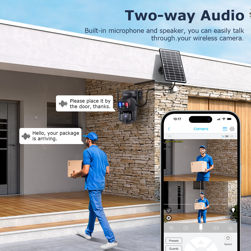 SHIWOJIA 6MP Dual PIR Dual Lens IP67 Metal Solar Battery PTZ 4G Solar Camera Outdoor Surveillance Camera Night Vision 