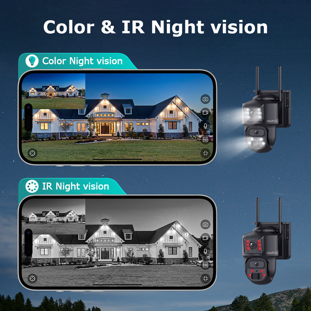 SHIWOJIA PT 8MP AOV 4G Solar Camera 360° PTZ Outdoor Security Camera 4G LTE Wifi Network 7800 Battery Auto Tracking IP Camera