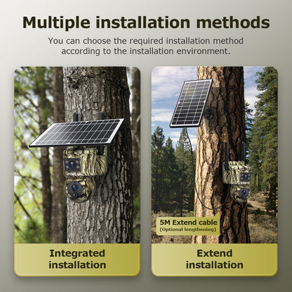 SHIWOJIA 6MP Solar Camera 4G SIM / WIFI Security Outdoor Camouflage Color Dual Lens Solar Battery PTZ Camera 