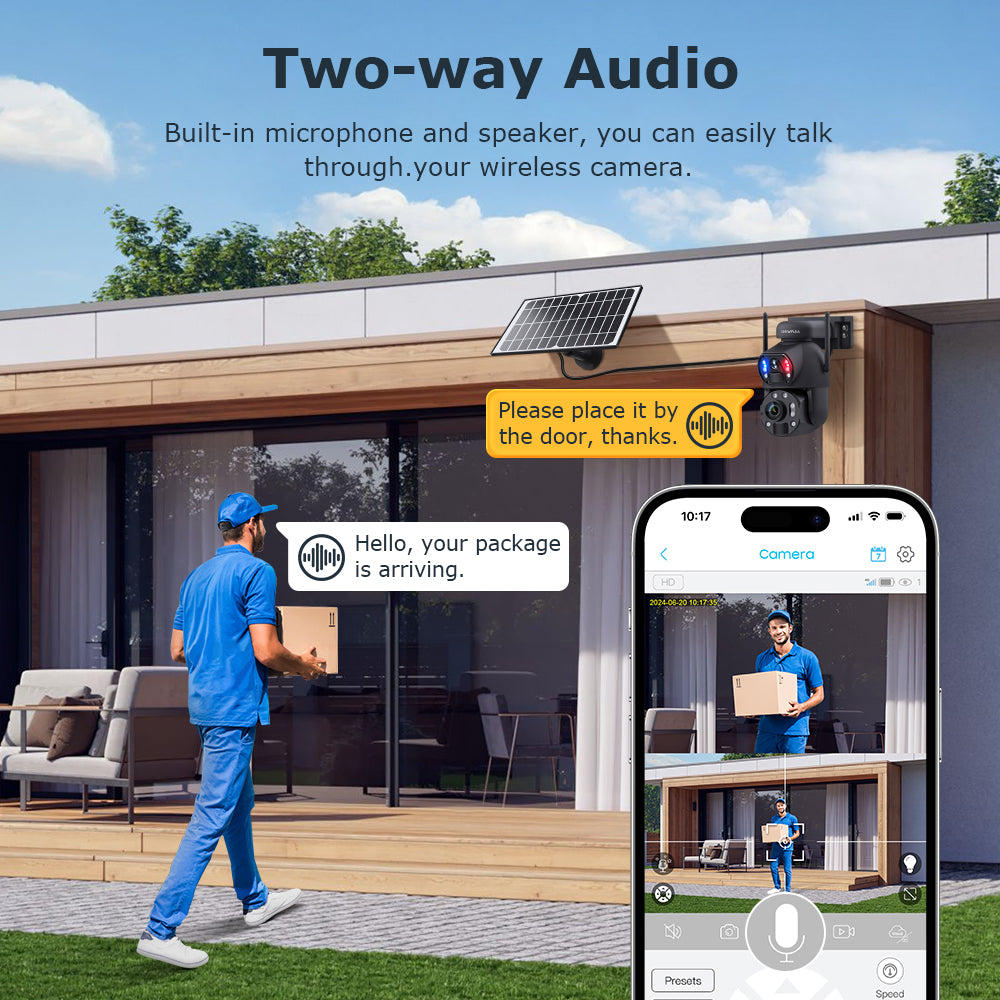 SHIWOJIA Solar Camera 4G SIM / WIFI 6MP Big 36X Zoom Dual Lens Recording Humanoid Tracking Outdoor Camera Metal Waterproof,Built-in Battery 