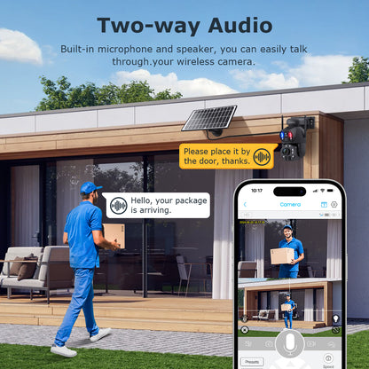 SHIWOJIA Solar Camera 4G SIM / WIFI 6MP Big 36X Zoom Dual Lens Recording Humanoid Tracking Outdoor Camera Metal Waterproof,Built-in Battery 