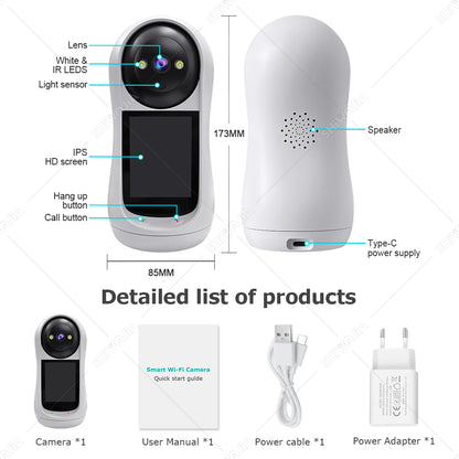 SHIWOJIA Two-Way Video Call Smart Camera 3MP HD Image Quality Color &amp; IR Night Vision Camera 