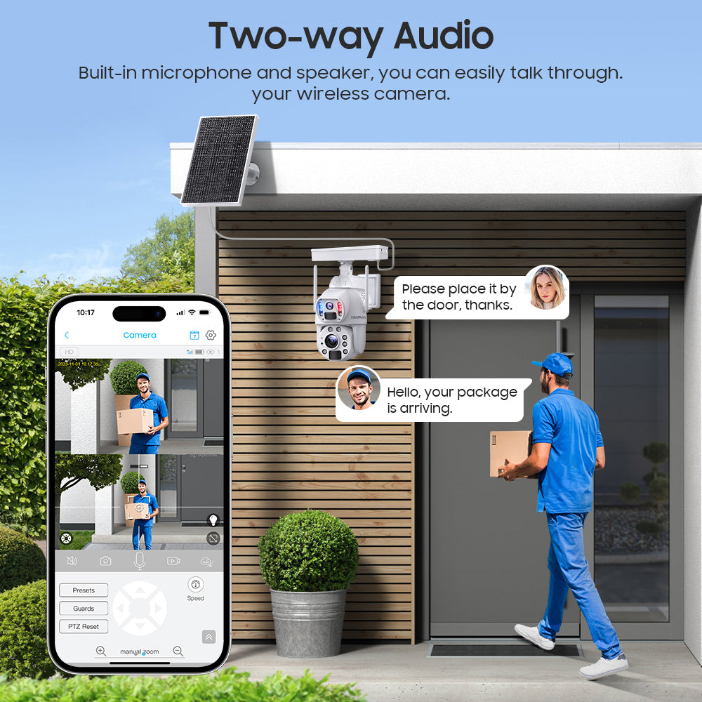 SHIWOJIA 10W Solar Panel Camera 4G SIM / WIFI 6MP 20X ZOOM Solar 20000mAh Battery Cameras 360° Outdoor Dual Lens Recording Humanoid Cam 