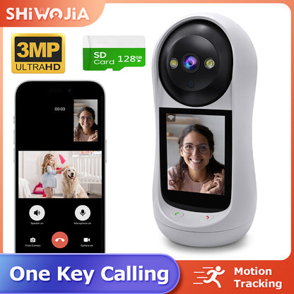 SHIWOJIA Two-Way Video Call Smart Camera 3MP HD Image Quality Color &amp; IR Night Vision Camera 