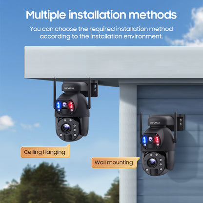 SHIWOJIA 6MP Big 20X Zoom Lens Dual View Solar Battery PTZ Camera Outdoor Wifi Surveillance Camera 