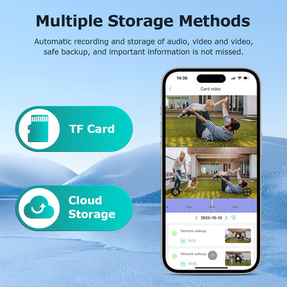 SHIWOJIA PT 8MP AOV 4G Solar Camera 360° PTZ Outdoor Security Camera 4G LTE Wifi Network 7800 Battery Auto Tracking IP Camera