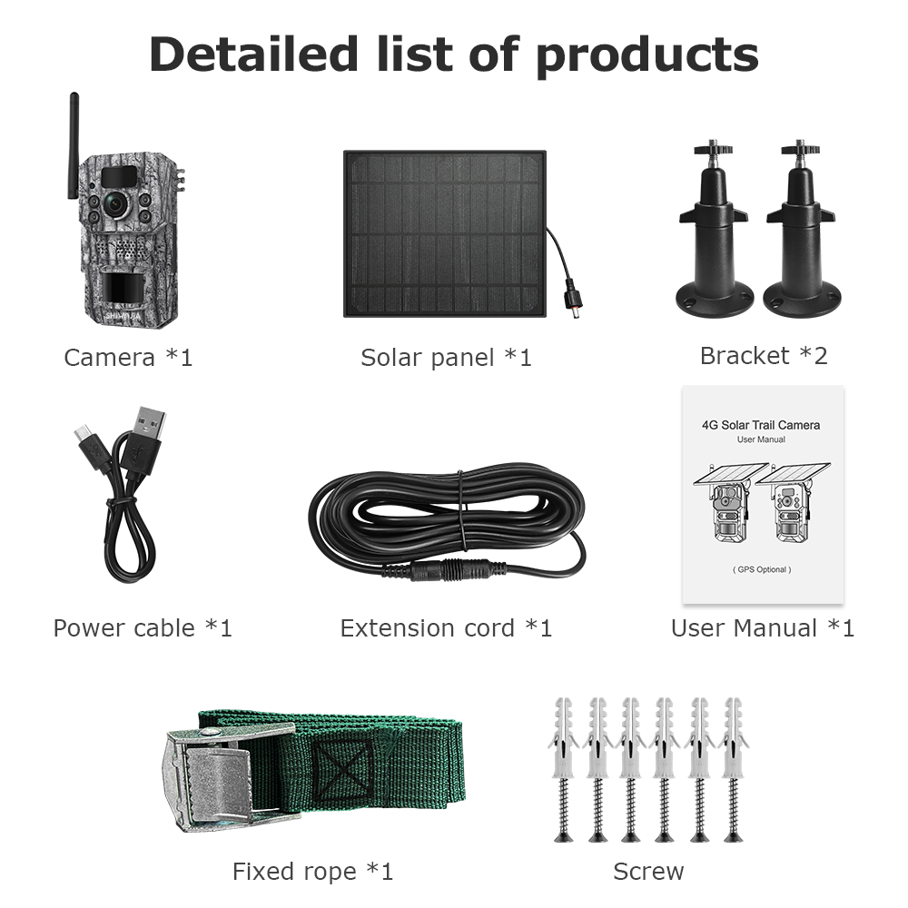 SHIWOJIA New 3MP 3K Camouflage Hunting 4G Tracking Wild Trail Outdoor IP Network Solar Battery Mini Hunting Cameras 