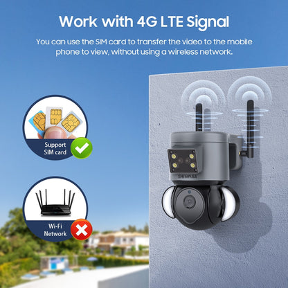 5MP 4G SIM Security Camera Tuya WIFI Surveillance Camera with Anti-theft Siren Alarm CCTV Cameras Alexa Google Motion