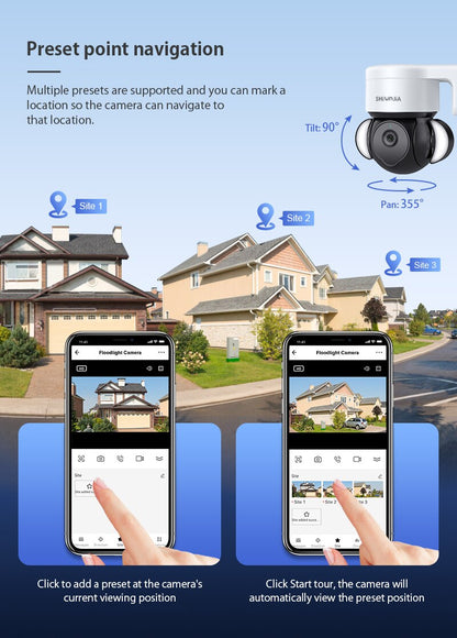 Tuya Camera 4G SIM Card IP Surveillance Camera Outdoor 4MP Floodlight Voice IR Night Vision Security Protection Camera